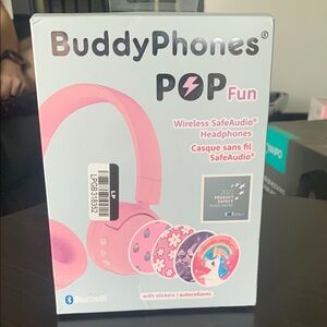 BuddyPhones POP Fun Pink Wireless Headphones